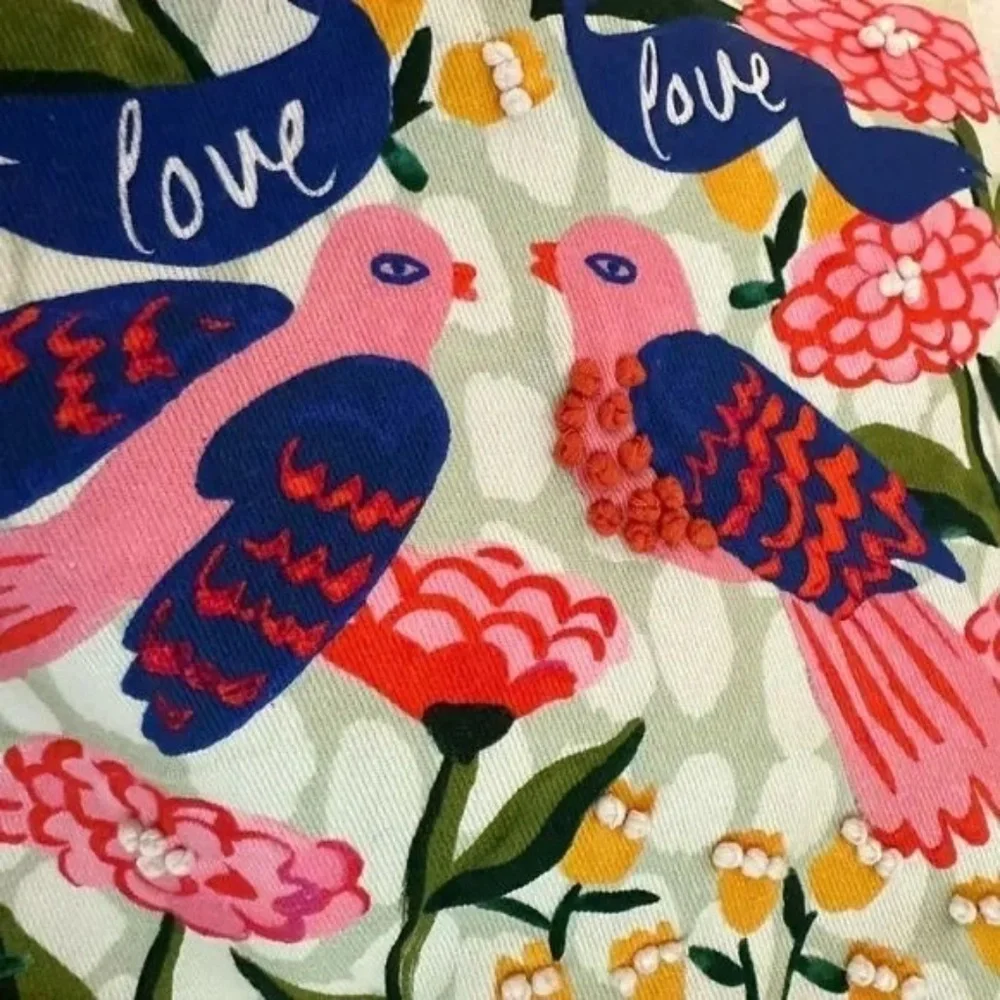 NWT Anthropologie Love Birds Cotton Dish Towel